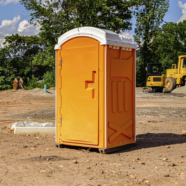 can i customize the exterior of the porta potties with my event logo or branding in Booneville IA